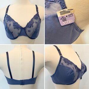 Vintage Olga NWT New Periwinkle Blue Unlined Underwire Bra 36D NEW